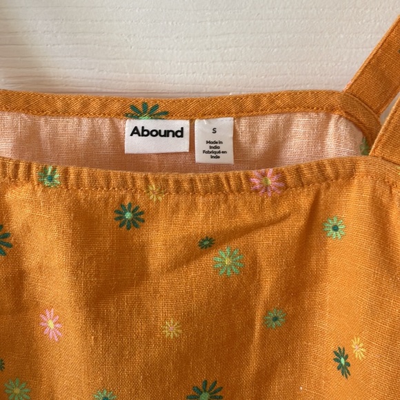 Abound orange linen blend tank 1960s 1970s - Picture 3 of 6